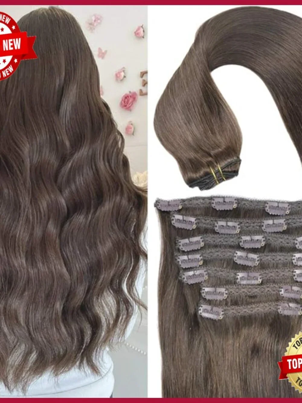 20 Inch Remy Human Hair Clip In Extensions Thick Ends 120g